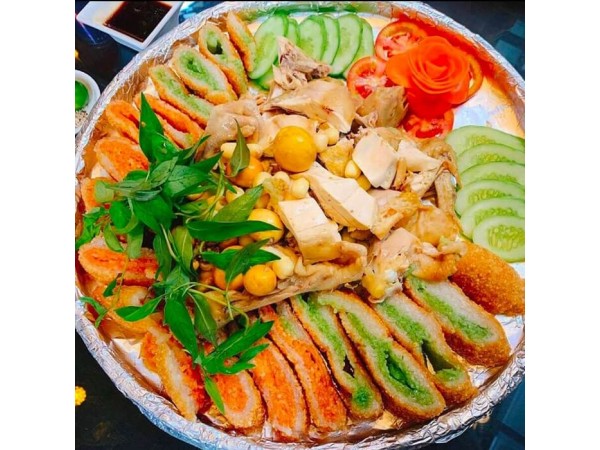 GÀ BÓ XÔI 3 MÀU + TRỨNG NON + HẠT SEN